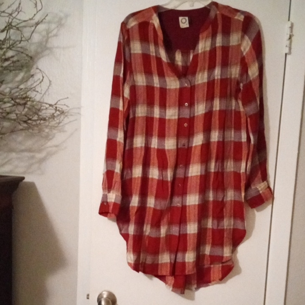 Akemi + Kin Women's Long Sleeves Plaid Button-Up Blouse SizeS - Picture 1 of 6